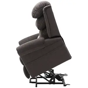 Dual Motor Rise and Recline Armchair - Waterfall Pillow - Mink Chenille Fabric