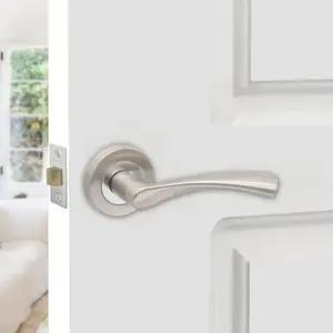 Mercury Lever Door Handle Satin Chrome/Polished Chrome