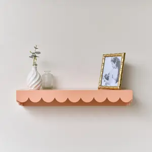 Melody Maison Peach Scalloped Wall Storage Shelf - 61cm