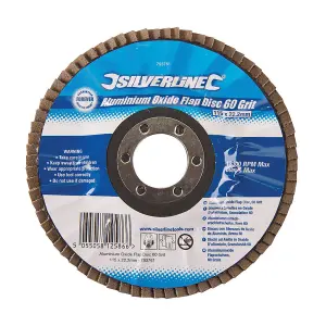 Silverline Aluminium Oxide Flap Disc - 115mm 60 Grit