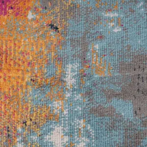 Fun Multicolour Distressed Abstract Area Rug 160x230cm