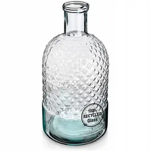 URBNLIVING 24cm Height Bottle Glass Honeycomb Design Flowers Arrangements Vase