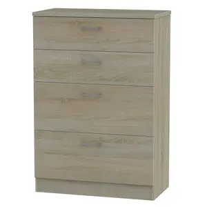 Tenby Ready assembled Matt dark oak effect 4 Drawer Deep Chest of drawers (H)1075mm (W)765mm (D)415mm