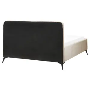 Velvet EU King Size Bed Taupe VALOGNES