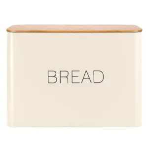 EHC Bread Bin, Bread Bins for Kitchen, Bread Tin, Large Bread Bin food Storage, Cream