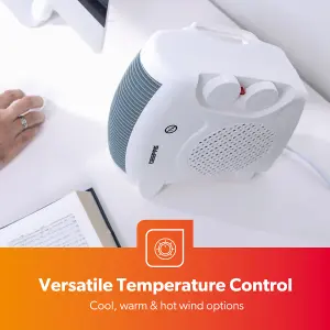 Geepas Portable Electric Fan Heater Upright 2 Heat Setting Cool Option