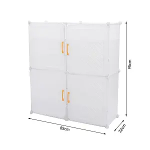 White Home Entryway Large Capacity Multi-Layer Shoe Cabinet 85x32x95cm