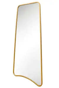 MirrorOutlet The Coartans Gold Metal Isoscelles Trapezoid Shape Framed Garden Wall Mirror with arched bottom 200CM X 95CM