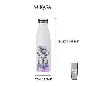 Mikasa Tipperleyhill Mouse Double-Walled 500ml Stainless Steel Water Bottle