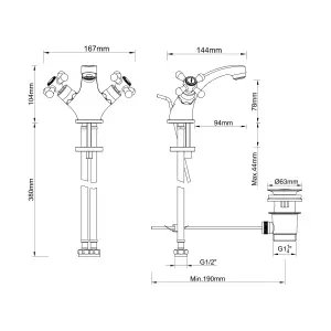 GoodHome Etel Basin Mono mixer Tap