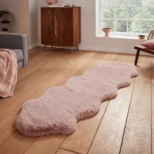 Rose Plain Shaggy Luxurious , Modern Rug for Living Room and Bedroom-60cm X 180cm