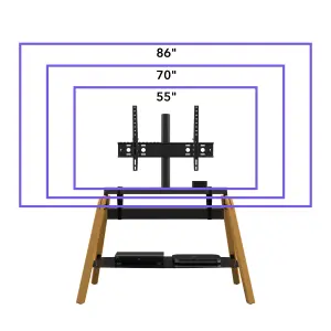 AVF Hoxton Quad Freestanding TV Stand, for TVs up to 86" - Light Wood