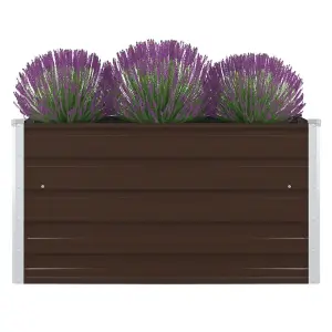 Berkfield Raised Garden Bed 100x100x45 cm Galvanised Steel Brown