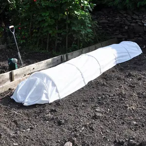 Hardys 3m Fleece Grow Tunnel - White Cloche Frost & Pest Protector, Easy to Install Pegs Included, Polyester Fabric - 300cm x 45cm