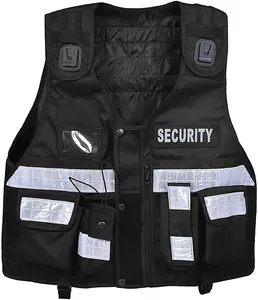 RAC3 High-Vis Security Vest, Full Corduroy, Body Camera Mounts, Multiple Pockets , Fit upto 5XL, Available in 5 Color ( Black )