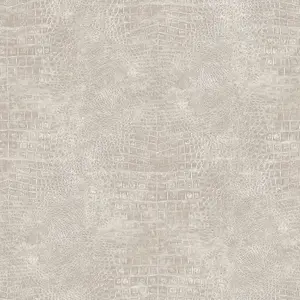 Galerie Natural Fx Silver Grey Crocodile Embossed Wallpaper