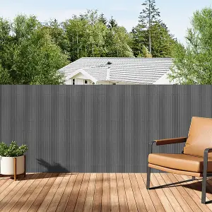 120cm W x 300cm L Garden Sunshade Privacy Fence Screen Panel Fencing Divider Dark Grey