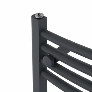 Right Radiators 1000x300 mm Curved Heated Towel Rail Radiator Bathroom Ladder Warmer Anthracite