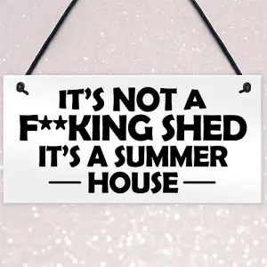 Funny Summerhouse Sign Joke Shed Sign Hanging Wall Door Plaque Home Sign Mum Dad Nan Grandad Gift