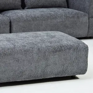 Aurora 4 Seater Sofa in Mikah Ashen with Ottoman