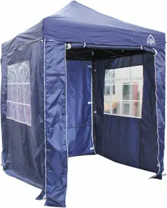 All Seasons Gazebos 2x2 Full Waterproof Pop Up Gazebo with 4 Lightweight Side Panels and Accessories Navy Blue