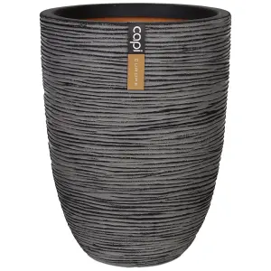 Capi Vase Nature Rib Elegant Low 46x58 cm Anthracite KOFZ783