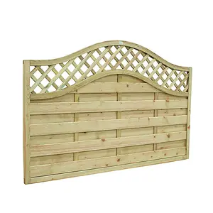 1.8m x 1.2m Pressure Treated Decorative Europa Prague Fence Panel - Pack of 3