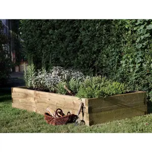 Forest Garden 28 x 180 x 90 Wood Rectangular Raised bed kit (H)28cm x (W)180cm