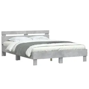 Berkfield Bed Frame without Mattress Concrete Grey 150x200 cm King Size