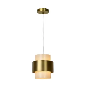 Lucide Firmin Classic Pendant Light 20cm - 1xE27 - Matt Gold, Brass