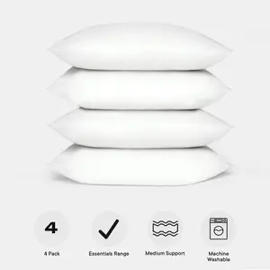 Brentfords 4 pack Luxury Soft Pillows Hollow Fibre