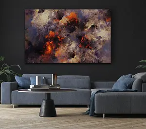 Volcanic Ash Colour Splash Canvas Print Wall Art - Medium 20 x 32 Inches