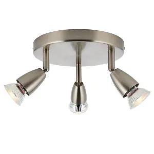 Luminosa Amalfi 3 Light Spotlight Satin Nickel, GU10