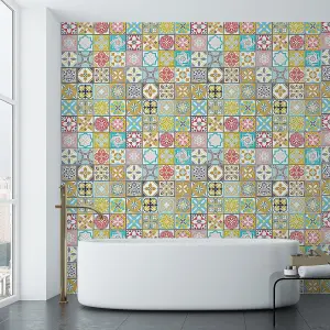 Walplus Malia Colourful Tile Stickers PVC