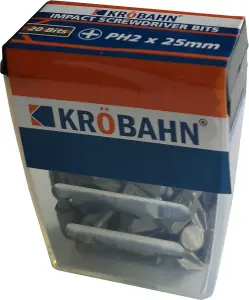 KROBAHN IMPACT SCREWDRIVER BITS PH2x25mm 20 BITS KB-SIPH2025