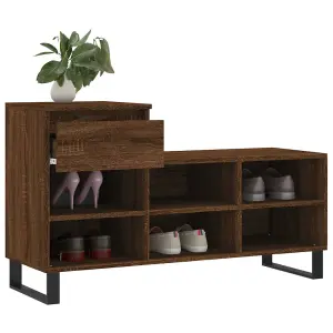 Berkfield Shoe Cabinet Brown Oak 102x36x60 cm Engineered Wood