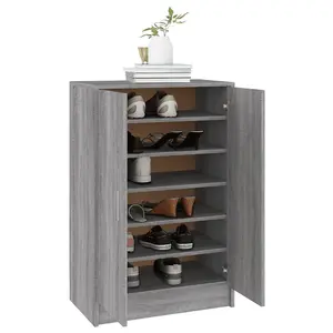 Shoe Cabinet Grey Sonoma 60x35x92 cm Engineered Wood