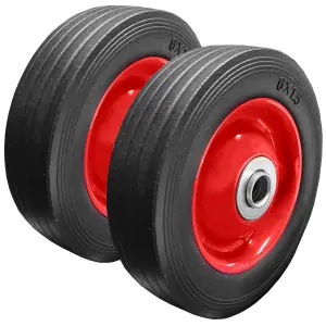 Pack of 2 6" Solid Wheels for Sack Truck / Trolly / Cart 6 Inch Wheels 12mm Roller Bearings