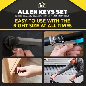 9pk Heavy Duty Allan Keys Assorted Sizes - 2mm to 8mm - Small Allen Key Set - Hex Key Set - Alan Keys Sets - Allen Keys Sets