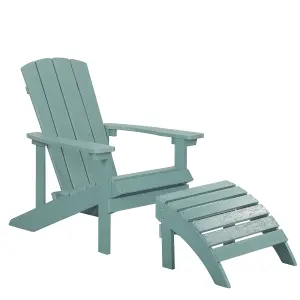 Garden Chair ADIRONDACK with Footstool Turquoise