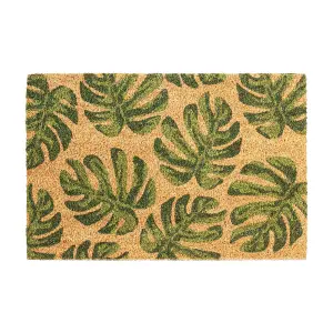 Nicola Spring - Coir Door Mat - 60 x 40cm - Monstera