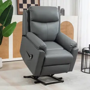 HOMCOM Power Lift Chair Electric Riser Recliner with Remote Control, Grey