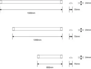 Megaman 20W 600mm LED Batten, 4000K - 180342E White