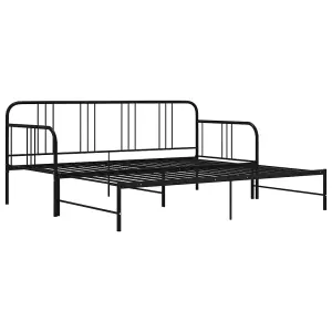 Berkfield Pull-out Sofa Bed Frame Black Metal 90x200 cm