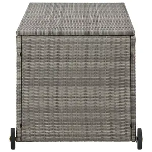 Berkfield Garden Storage Box Light Grey 120x65x61 cm Poly Rattan