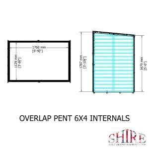 Shire Overlap Pent 6x4 Single Door Shed with Window