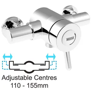 Bristan Sirrus Gummers Exposed Thermostatic Mixer Shower Valve 110mm 130mm 138mm