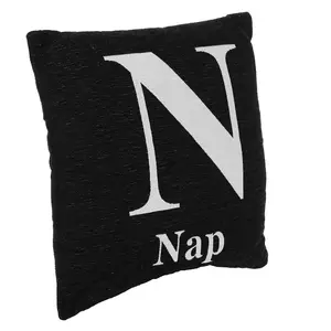 Interiors by Premier Words 'Nap' Black Cushion