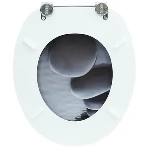 WC Toilet Seat MDF Lid Stones Design