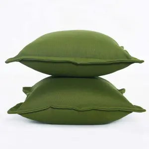 Homescapes Green Plain Outdoor Cushion 45 x 45 cm, Set of 2